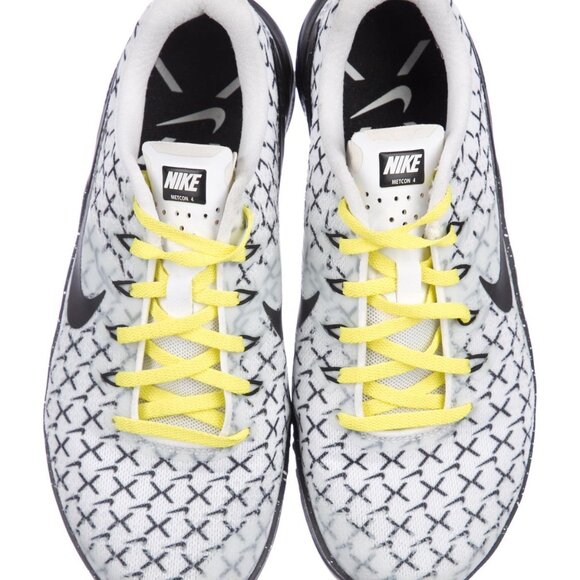 NIKE Metcon 4 ' White Dynamic Yellow ' SKU AO2806 107 white with black Xs size 8 - Picture 2 of 12